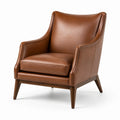 Sillón de cuero con estructura de madera