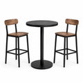 Conjunto de bar con mesa redonda de MDF y sillas de madera