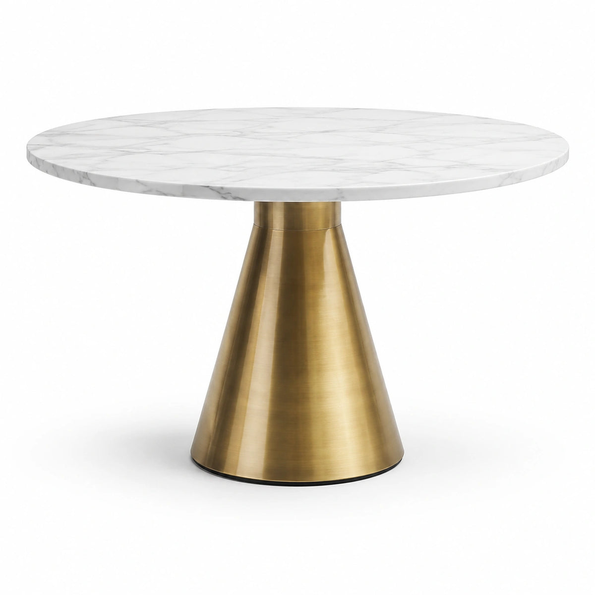 Mesa redonda de mármol con base de acero 120 cm